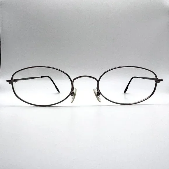 Nautica N7077 031 Full Thin Eyeglass Frame Oval Gunmetal Gray 47-19-135 Italy